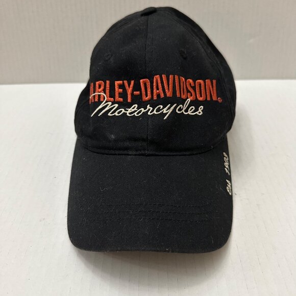 Harley Davidson Medium Black Fitted Cotton Ball Cap Embroidered Logo - Picture 3 of 9